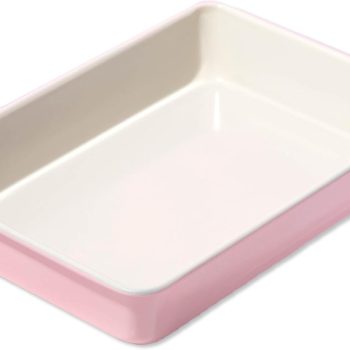 Nonstick Carbon Steel Bakeware Collection, 13-Inch x 9-Inch Multipurpose Pan, Dishwasher Safe, Made without PFOA and PFAS, Pink Cream Two-Tone