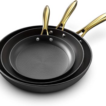 Non Stick Frying Pans, Nonstick Cast Iron Skillets 3 Pcs - 8 Inch, 10 Inch and 12 Inch Nonstick Frying Pan Set, Professional Frying Pans Set, Nonstick Pan with Stay Cool Handle, Best Gifts